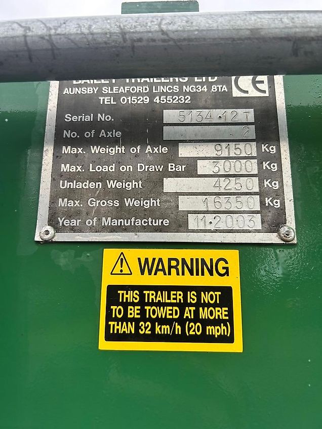 Bailey 12 Tonne Grain Trailer